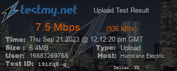 Speed Test Result