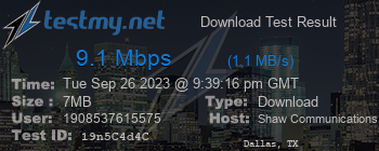 Speed Test Result