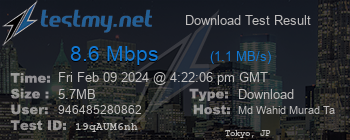 Speed Test Result