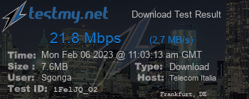 Speed Test Result