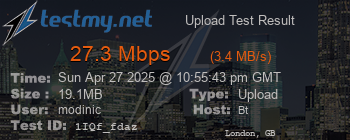 Speed Test Result