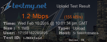 Speed Test Result