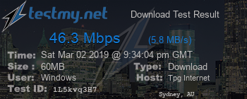 Speed Test Result