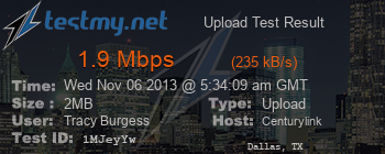 Speed Test Result