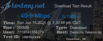 Speed Test Result