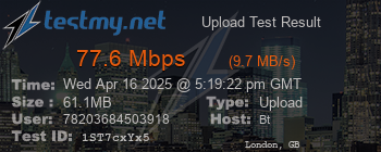 Speed Test Result