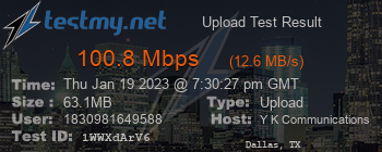Speed Test Result
