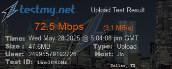 Speed Test Result
