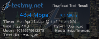 Speed Test Result