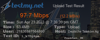 Speed Test Result