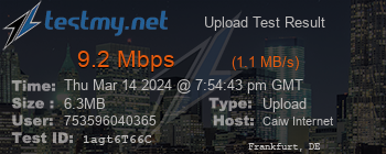 Speed Test Result