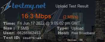 Speed Test Result