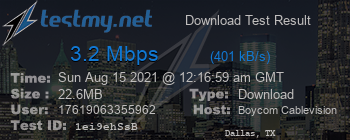 Speed Test Result
