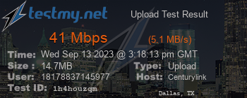 Speed Test Result