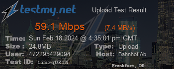 Speed Test Result