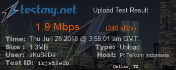 Speed Test Result