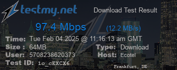 Speed Test Result