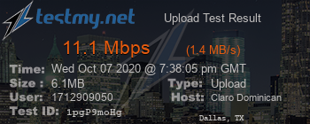 Speed Test Result