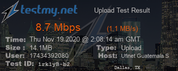 Speed Test Result