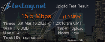 Speed Test Result