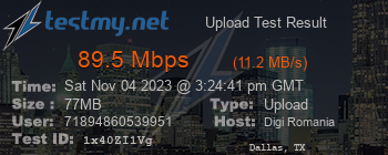 Speed Test Result