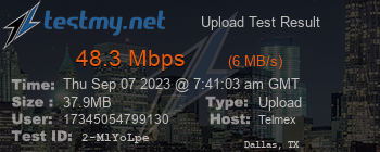 Speed Test Result