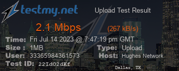 Speed Test Result