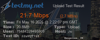 Speed Test Result