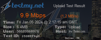 Speed Test Result