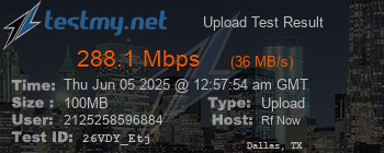 Speed Test Result