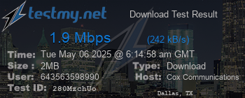 Speed Test Result