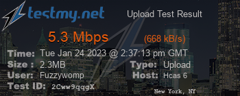 Speed Test Result