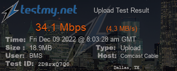 Speed Test Result