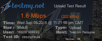 Speed Test Result