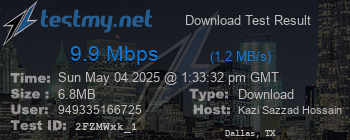 Speed Test Result