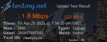 Speed Test Result