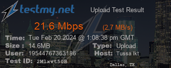 Speed Test Result