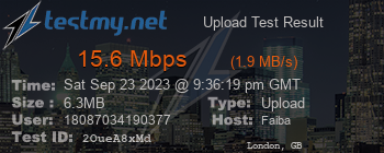 Speed Test Result