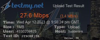 Speed Test Result