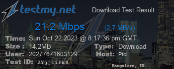 Speed Test Result