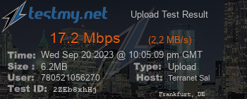 Speed Test Result
