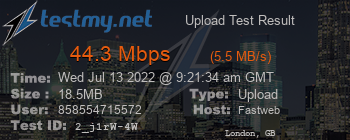 Speed Test Result