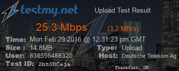 Speed Test Result