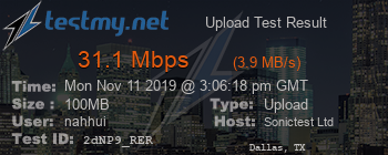 Speed Test Result