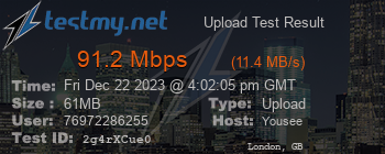 Speed Test Result