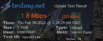 Speed Test Result