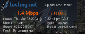 Speed Test Result