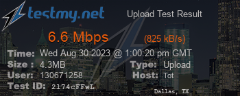 Speed Test Result