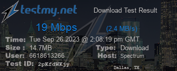 Speed Test Result