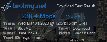 Speed Test Result